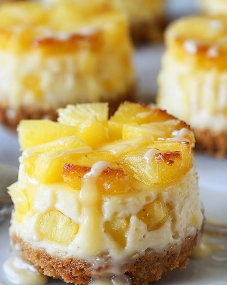 Delicious Mini Pineapple Upside-Down Cheesecakes Perfect for Any Occasion