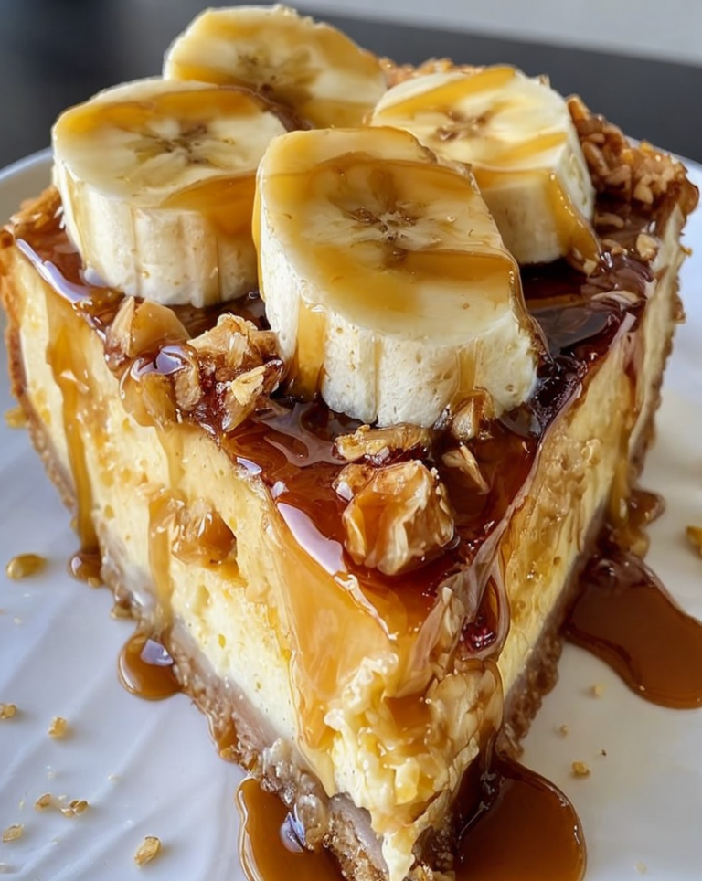 Delicious Almond Crust Caramel Banana Cheesecake – Sweet Treat!