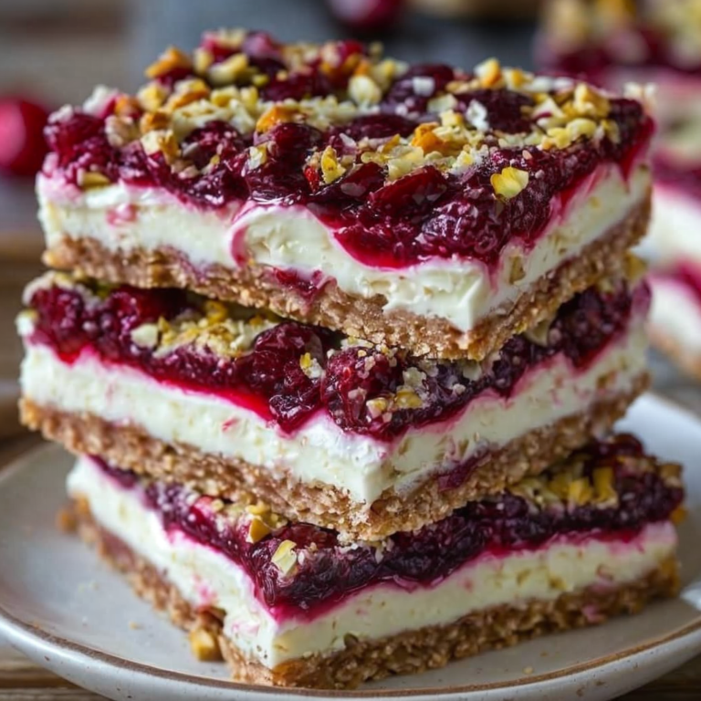Delicious Christmas Cherry Pistachio Cheesecake Bars Recipe