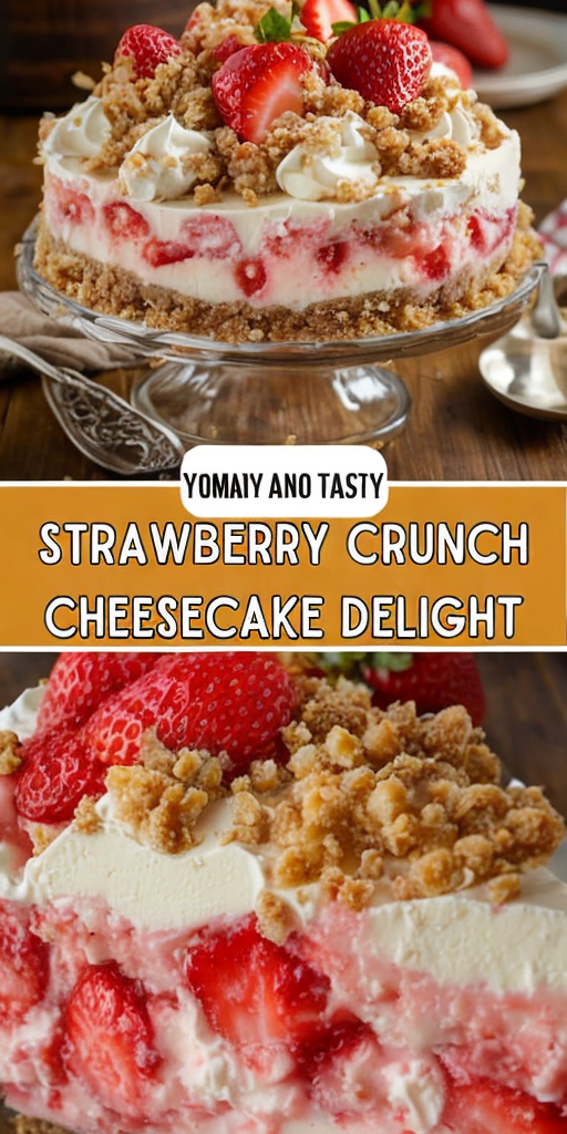 Easy Strawberry Crunch Cheesecake Delight – No-Bake