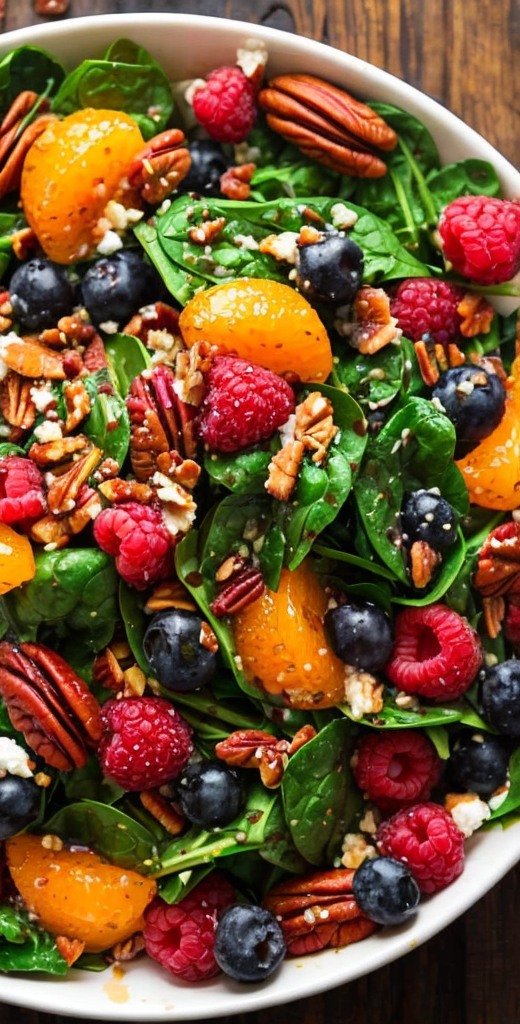 Refreshing Berry Spinach Salad with Pecans and Balsamic Dressing Recipe