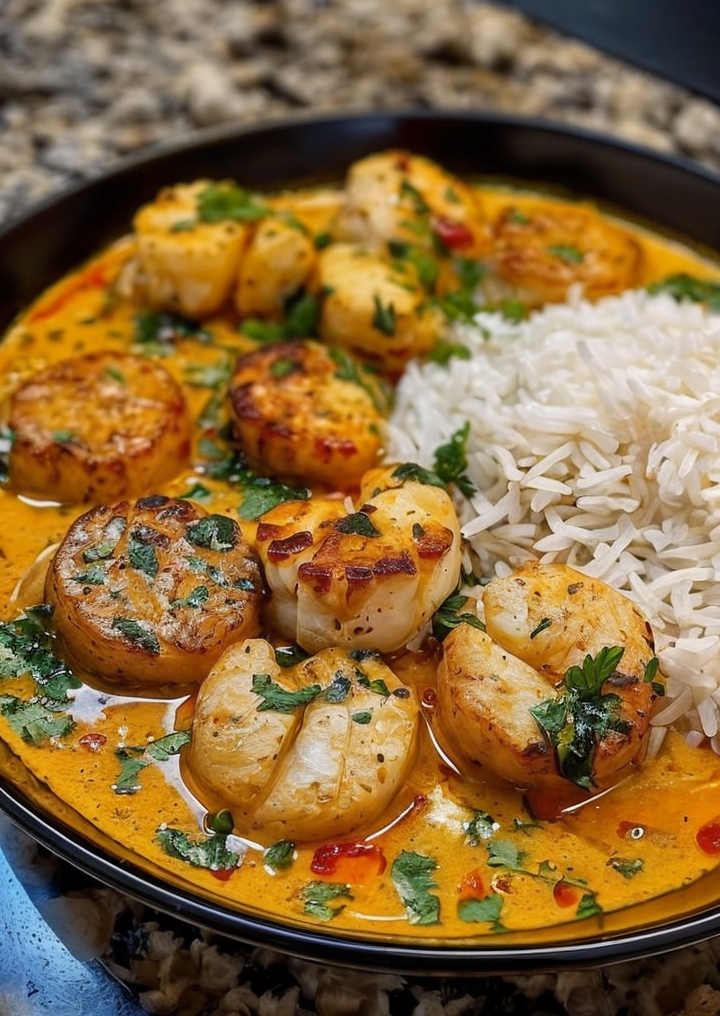 Spicy Coconut Curry Scallops: A Delicious Seafood Delight!