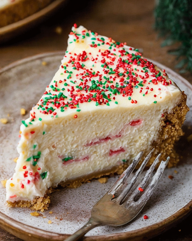 Homemade Sugar Cookie Cheesecake – No-Bake Holiday Dessert 🎂🎄
