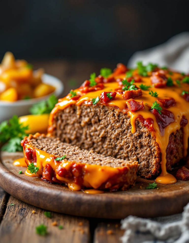Ultimate Bacon Cheeseburger Meatloaf with Juicy Flavor