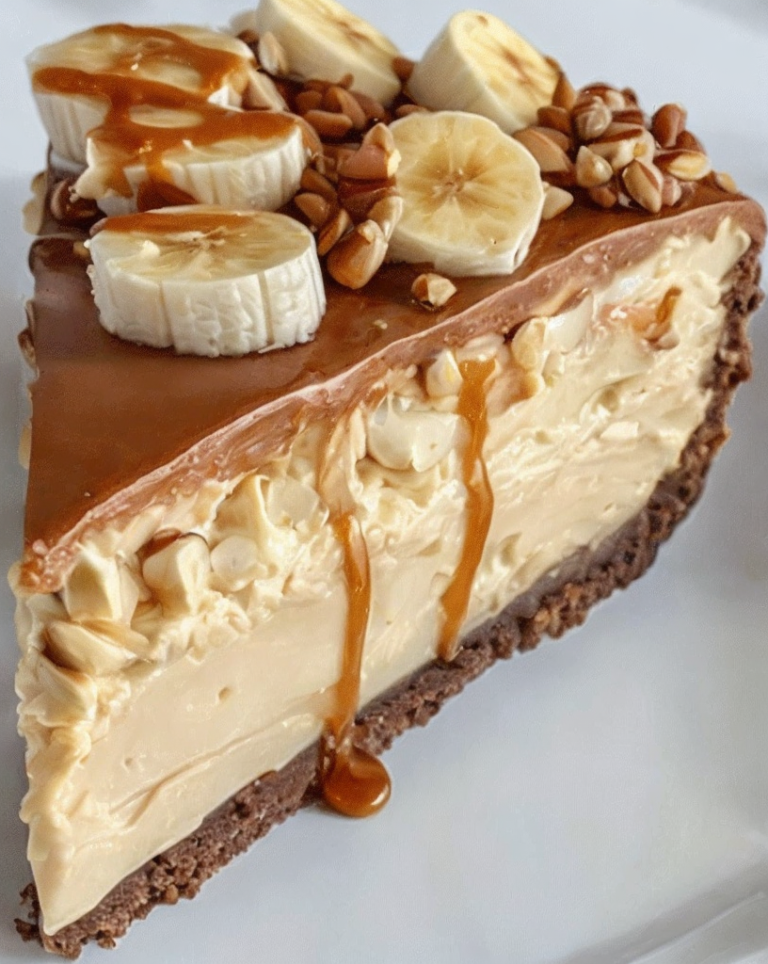 Easy Banana Caramel Nut Cheesecake – No-Bake Delight