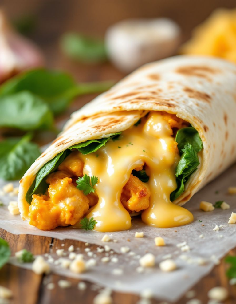 Easy Cheesy Garlic Chicken Wraps – Perfect Weeknight Meal