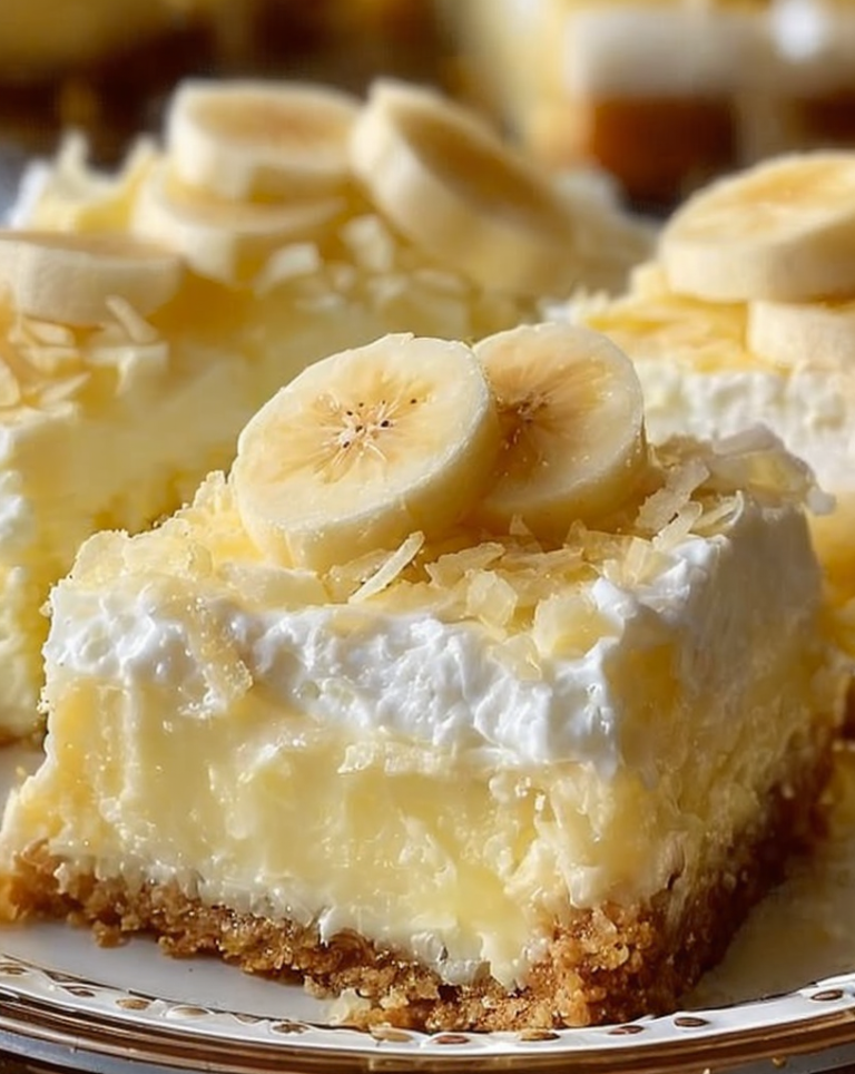 Creamy Banana Pudding Cheesecake Bars – Easy, No-Bake Delicious Dessert