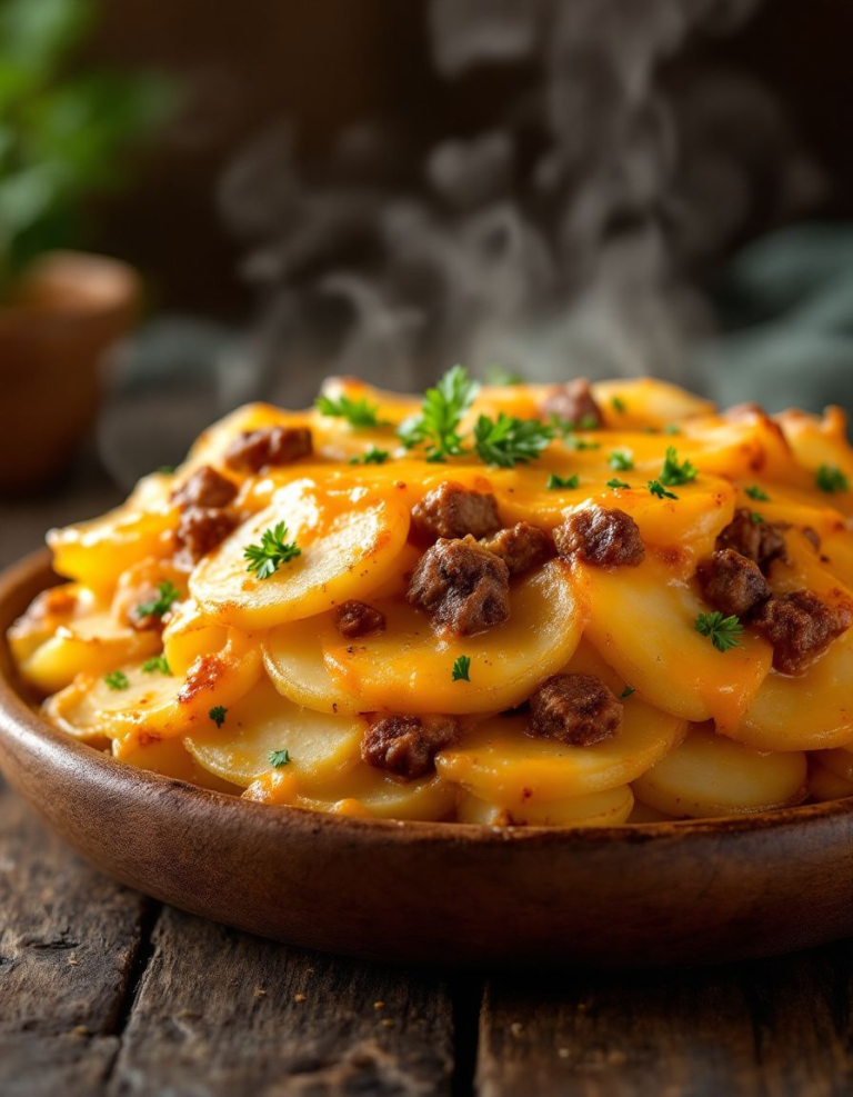 Easy Crockpot Cheesesteak Potato Casserole Ready in 30 Minutes