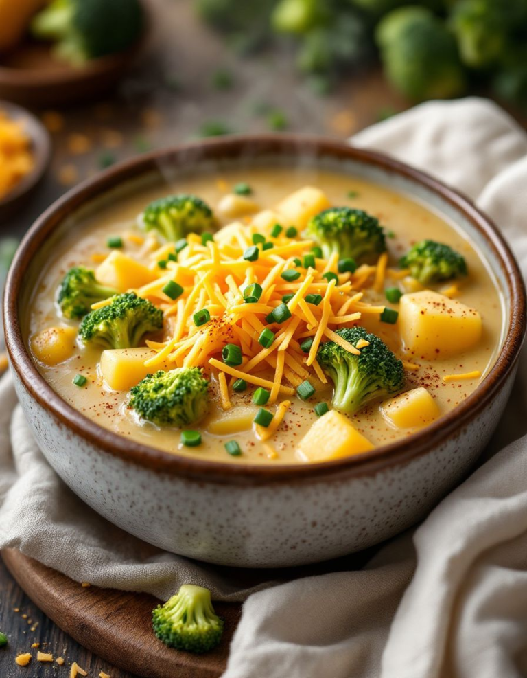 Easy Crockpot Potato Broccoli Cheddar Soup – A Family Favorite