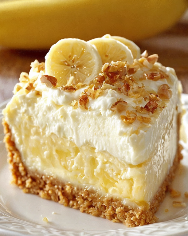 Crunchy Banana Pudding Crunch Cheesecake – Best No-Bake Dessert
