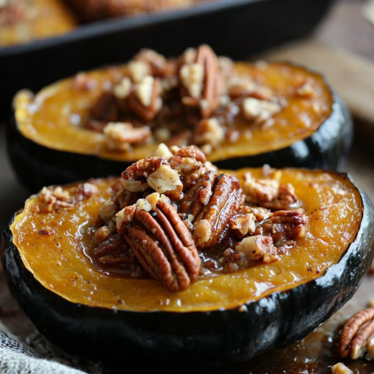 Easy Maple Pecan Roasted Acorn Squash – Family Favorite