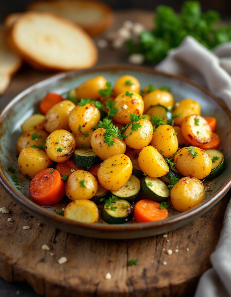 Best Garlic Herb Roasted Potatoes, Carrots, and Zucchini