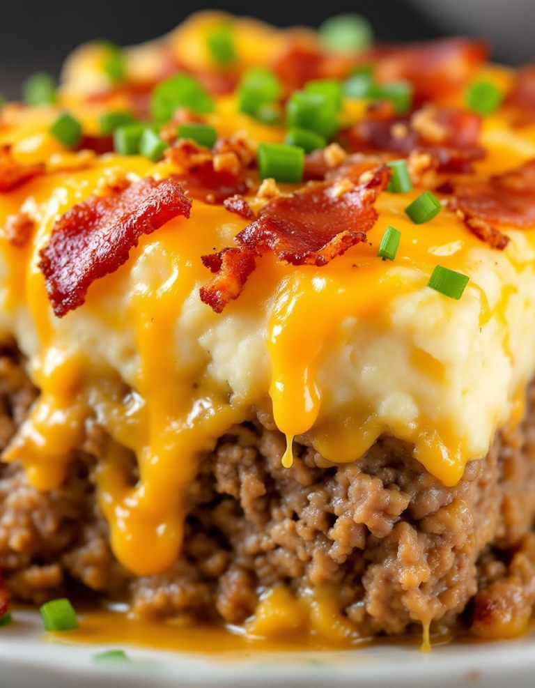 Ultimate Loaded Mashed Potato Meatloaf Casserole – Family Favorite