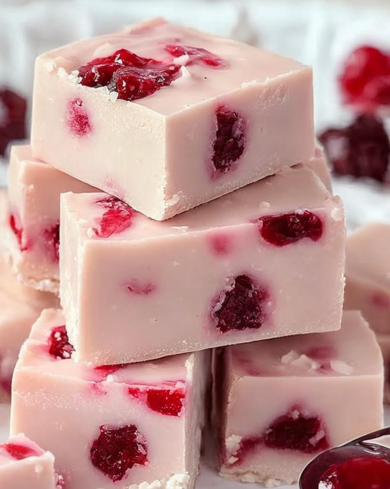 Classic Maraschino Cherry White Chocolate Fudge – Family Favorite