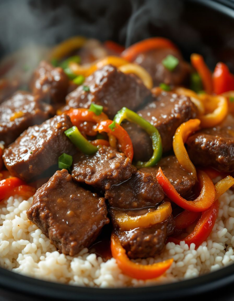 Easy Pepper Steak in a Crock Pot – Tender & Family Favorite