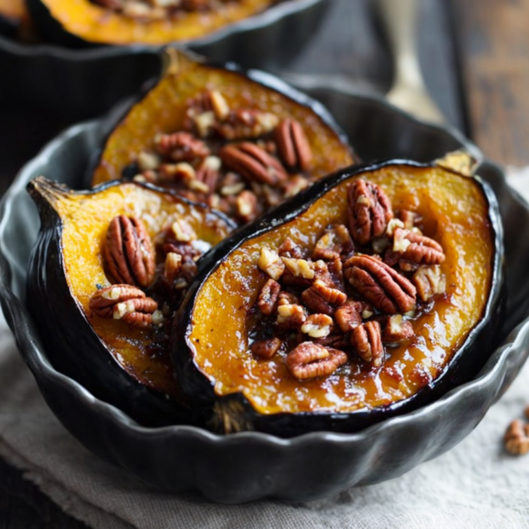 Perfect Maple Pecan Roasted Acorn Squash – 5 Ingredients