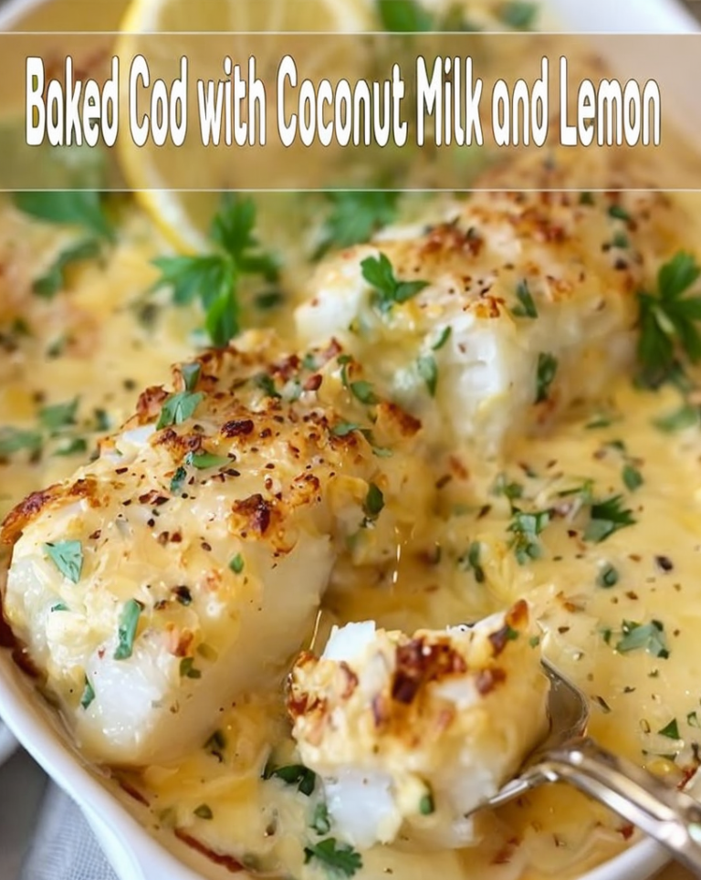 Easy Savory Baked Cod in Coconut-Lemon Cream Sauce (Ready in 30 Minutes)
