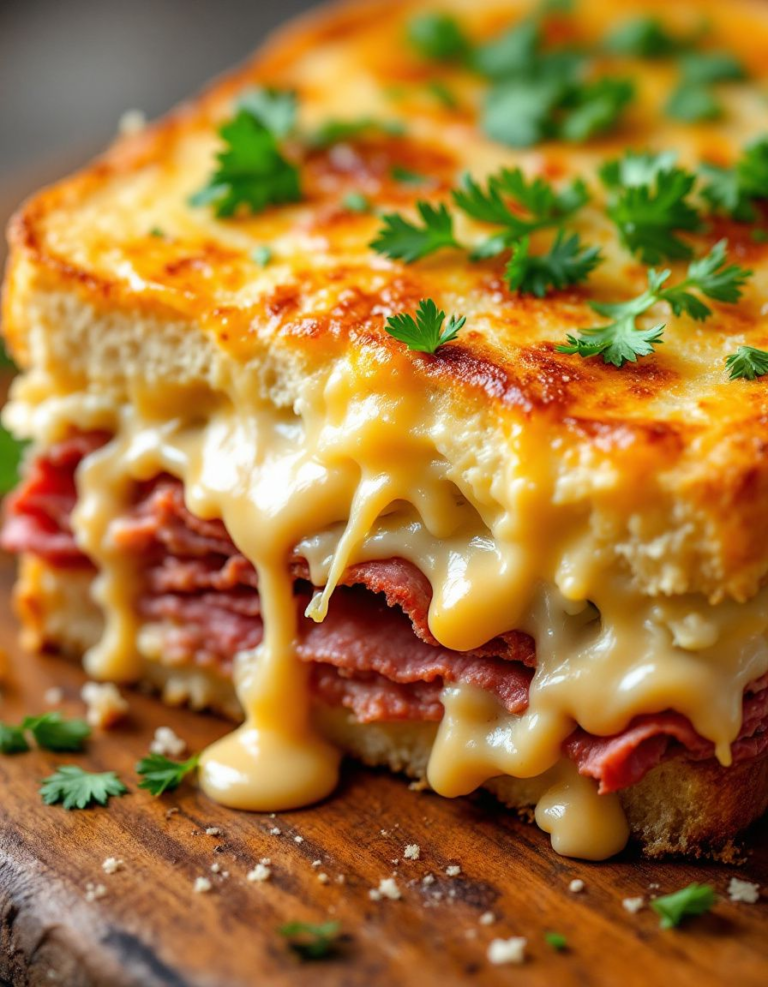Ultimate Savory Reuben Bake with Corned Beef and Swiss Cheese