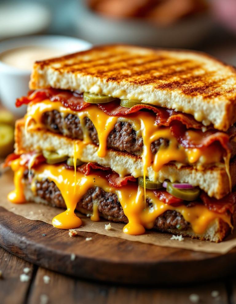 Ultimate Bacon Cheeseburger Grilled Cheese Sandwich Recipe