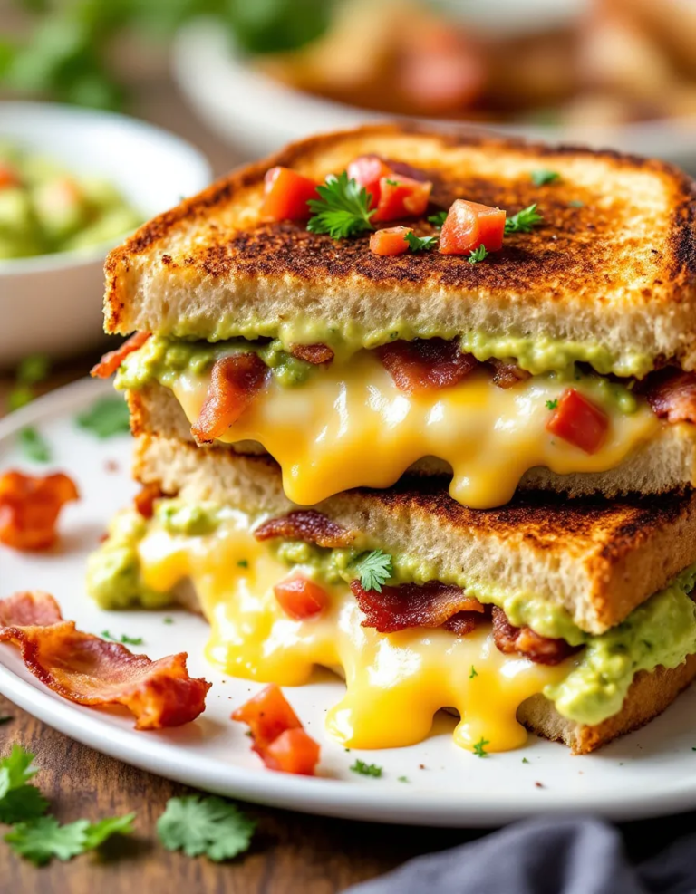 Ultimate Bacon Guacamole Grilled Cheese Sandwich
