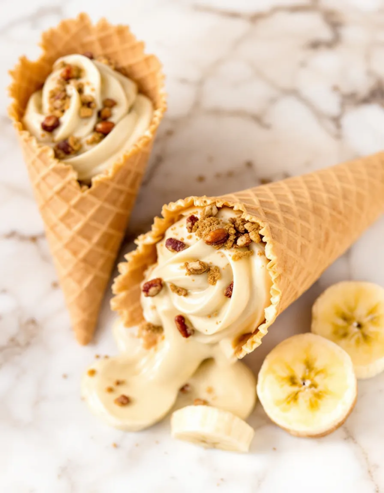 Easy Banana Cheesecake Cones – Perfect for Dessert
