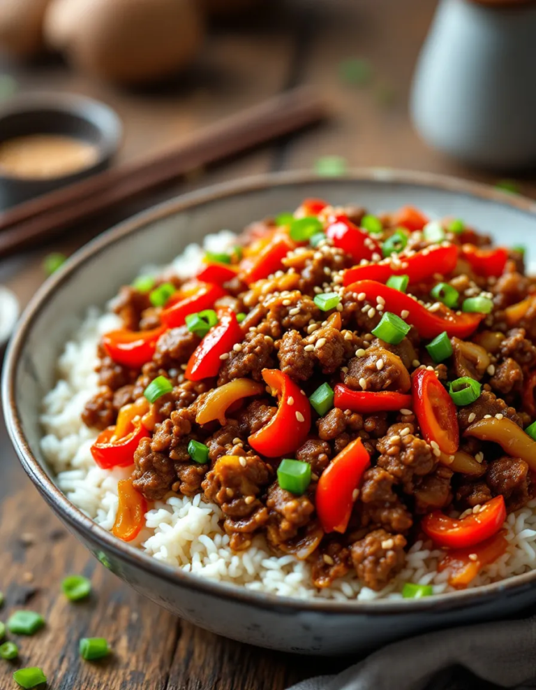 Easy Beef and Pepper Rice Bowl – Perfect for Busy Nights