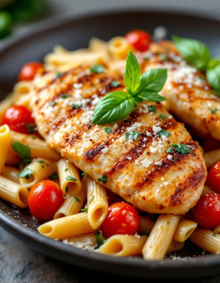Easy Bruschetta Chicken Pasta with Fresh Tomatoes