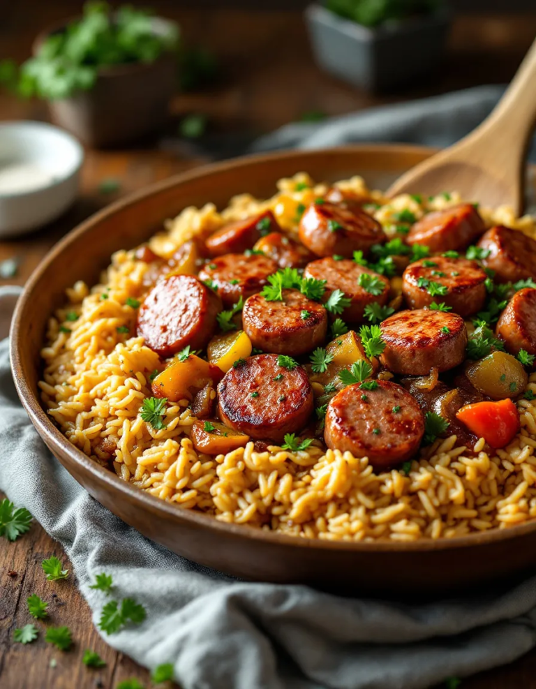 Easy Cajun Sausage and Rice Skillet – One-Pan Dinner