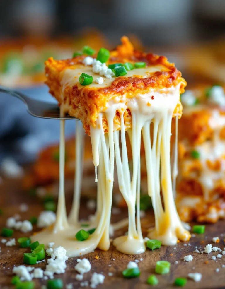 Easy Cheesy Buffalo Chicken Lasagna with Ranch Drizzle