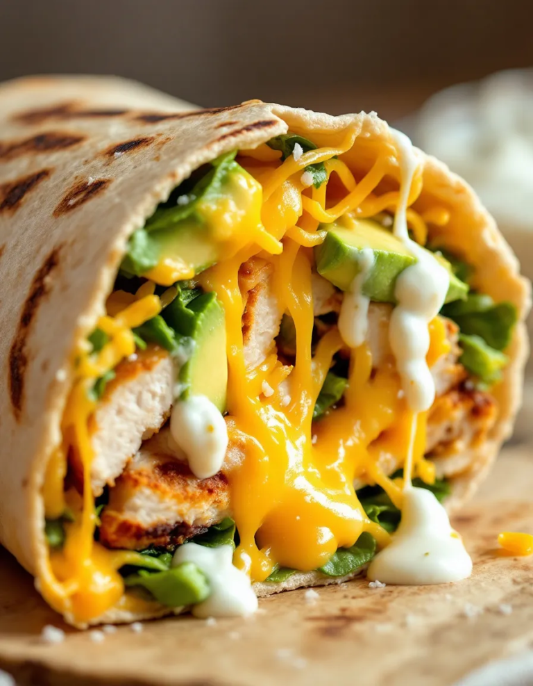 Easy Cheesy Chicken Avocado Wrap – Perfect for Lunch