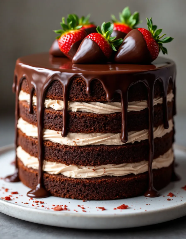 Ultimate Chocolate-Covered Strawberry Cake Recipe