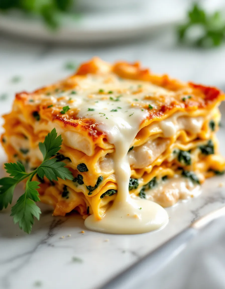 Easy Creamy Chicken Lasagna with White Sauce