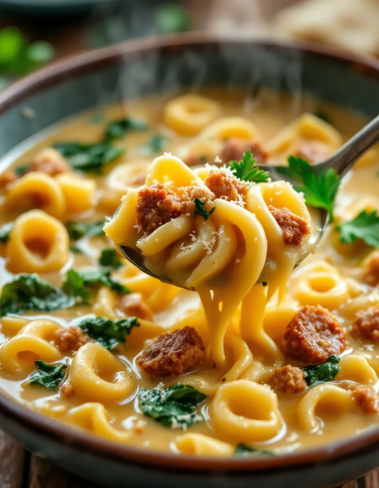 Easy Creamy Parmesan Italian Sausage Ditalini Soup