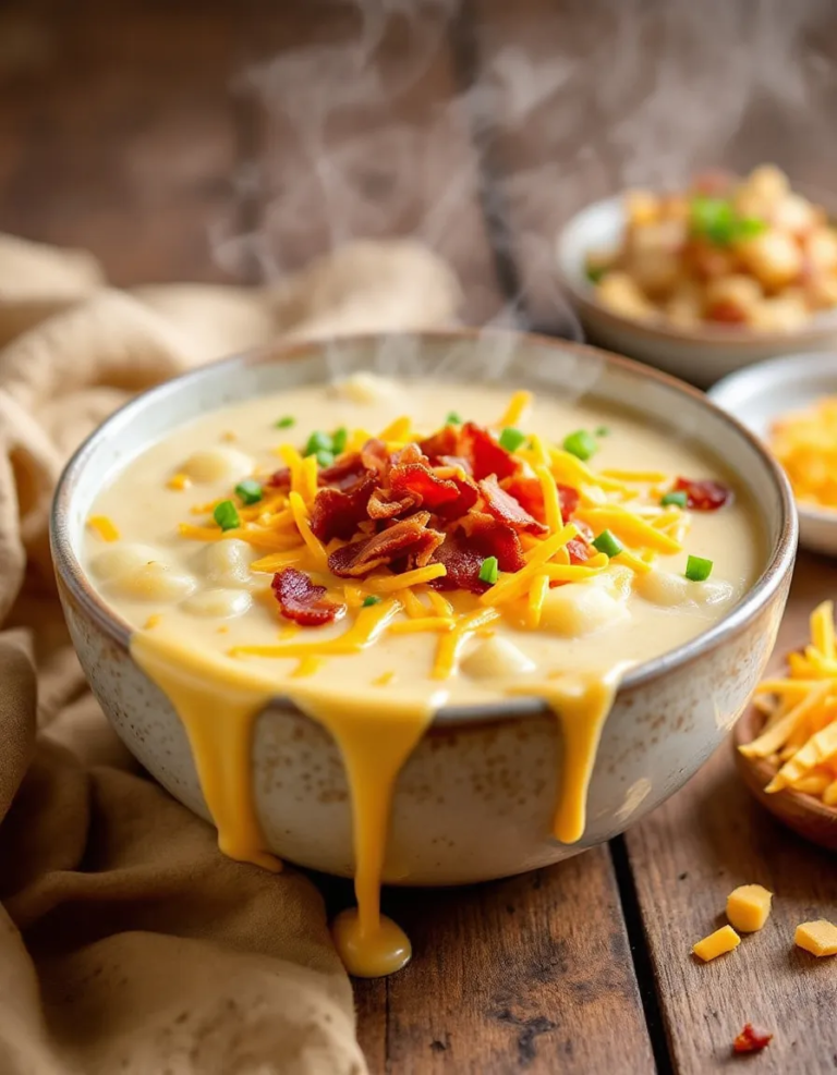 Easy Crock Pot Crack Potato Soup with Bacon and Cheese