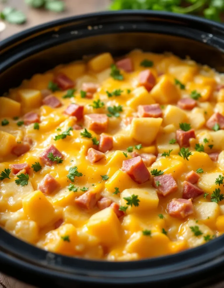 Easy Crockpot Ham and Potato Casserole – Creamy & Cheesy