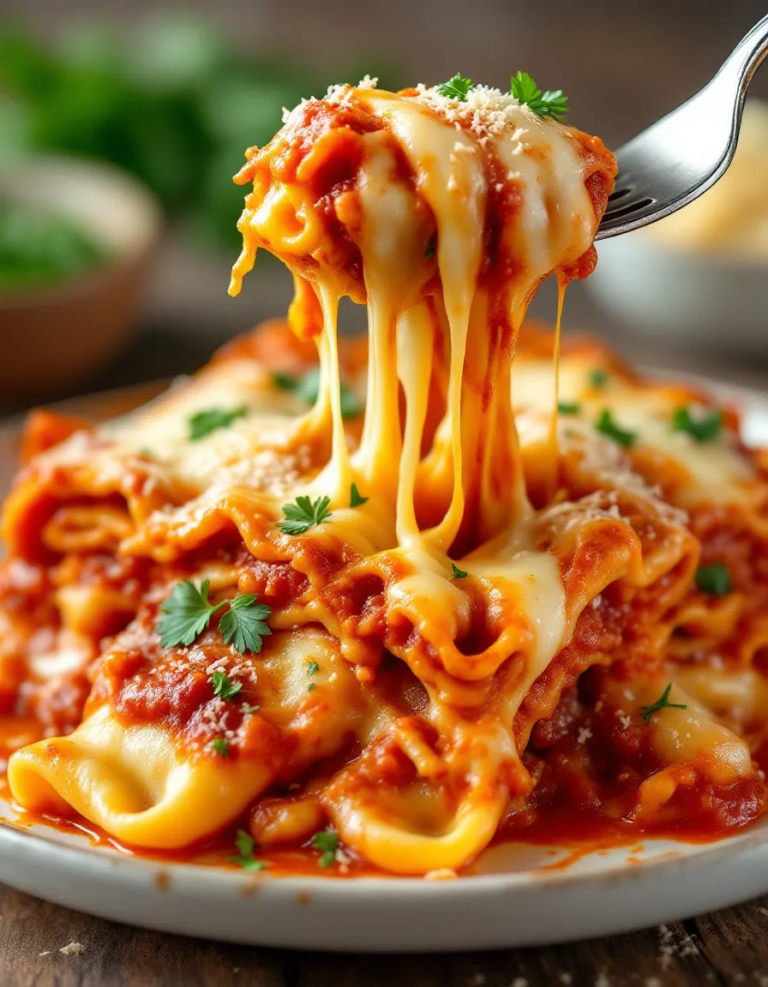 Easy Crockpot Ravioli Lasagna with Cheesy Garlic Flavor