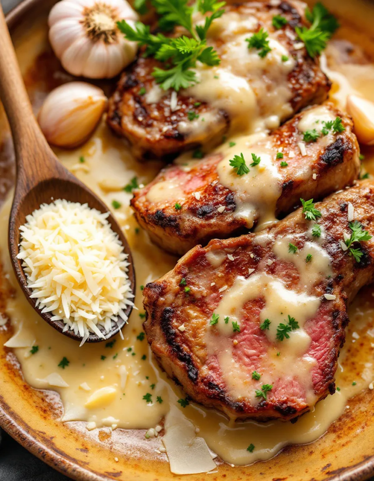 Easy Garlic Butter Steak Bites with Parmesan Cream Sauce