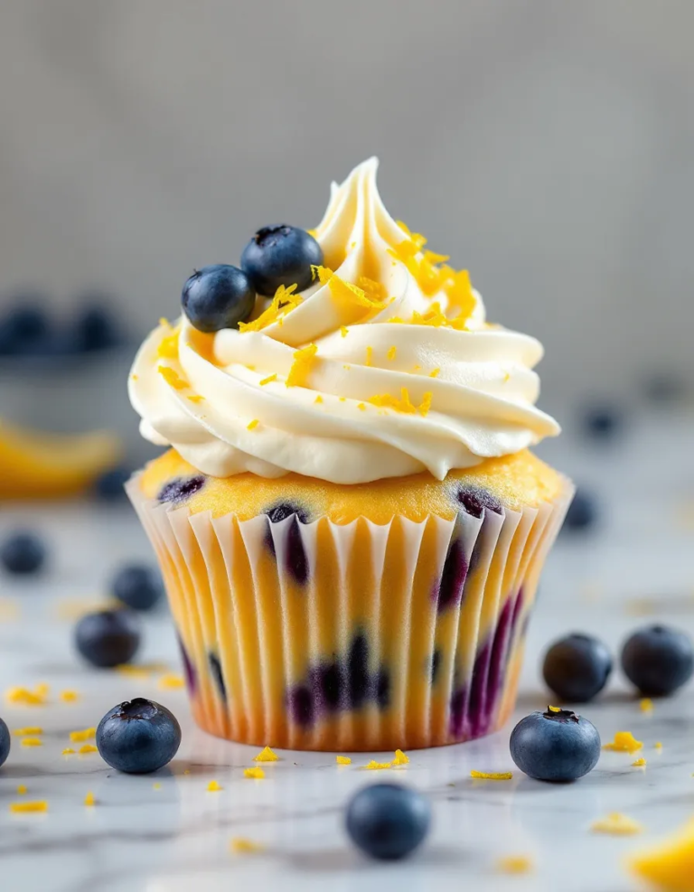 Homemade Lemon Blueberry Cupcakes with Fresh Zesty Flavor