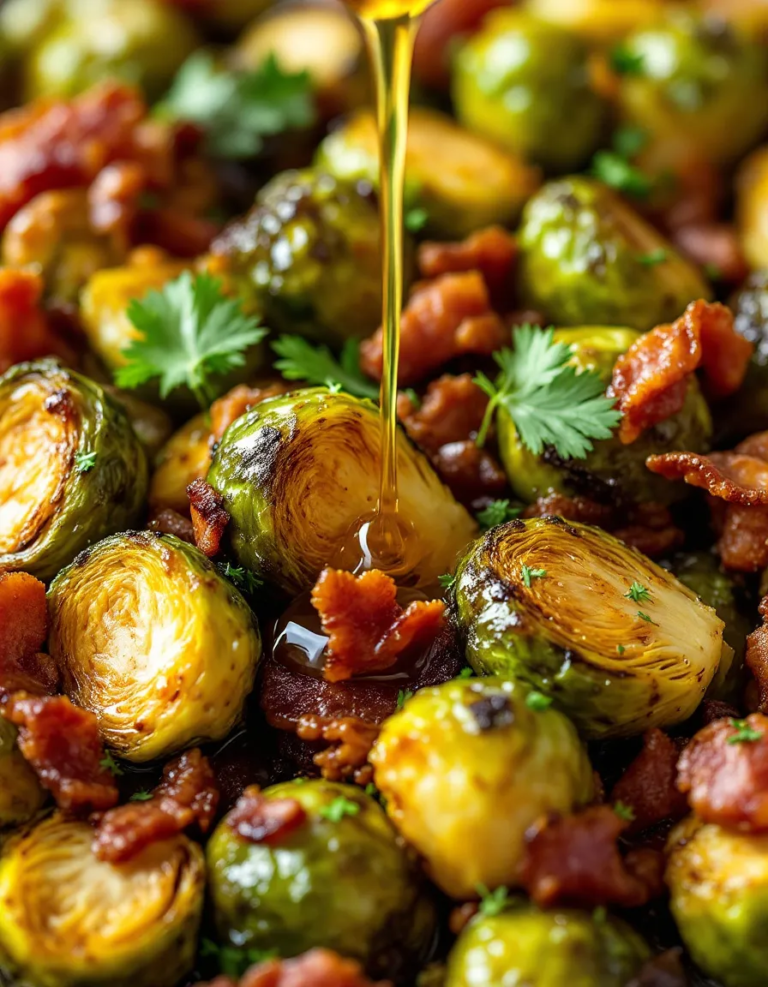 Easy Honey-Glazed Roasted Brussels Sprouts with Bacon