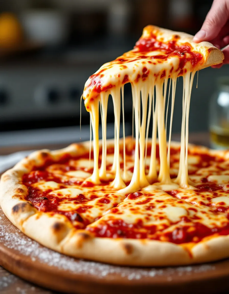 Classic New York Style Cheese Pizza with Chewy Crust
