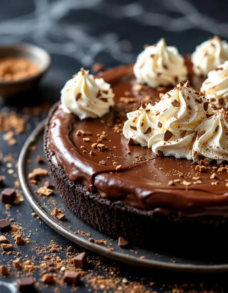 Easy No-Bake Baileys Chocolate Pie with Creamy Filling