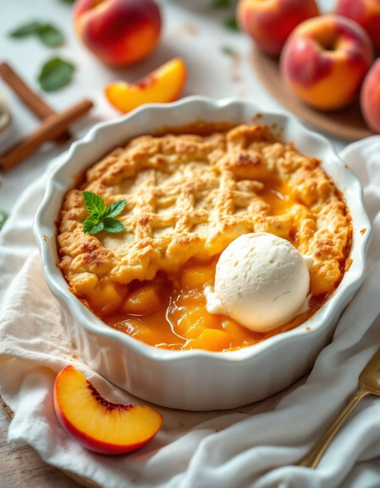 Classic Old Fashioned Peach Cobbler – Perfect Summer Dessert