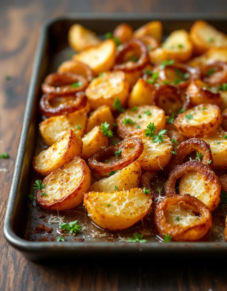 Easy Oven Fried Potatoes and Onions – Crispy & Flavorful