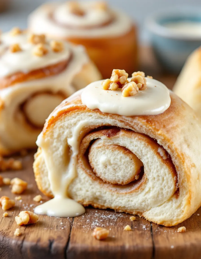 Best Soft and Fluffy Cinnamon-Walnut Rolls with Frosting