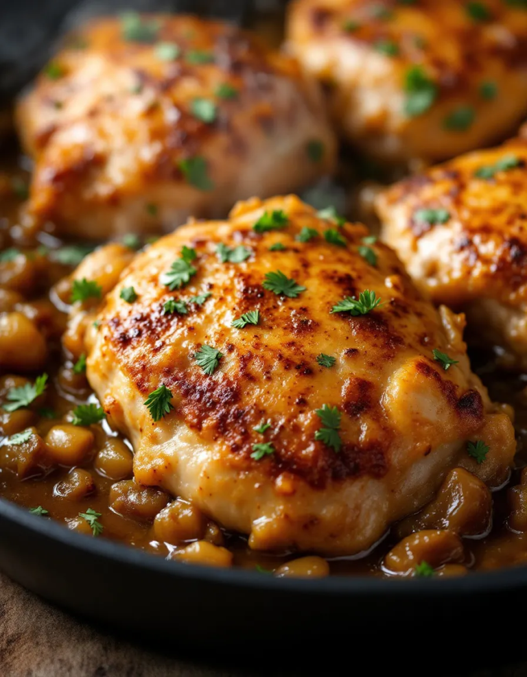 Classic Southern Smothered Chicken with Rich Gravy