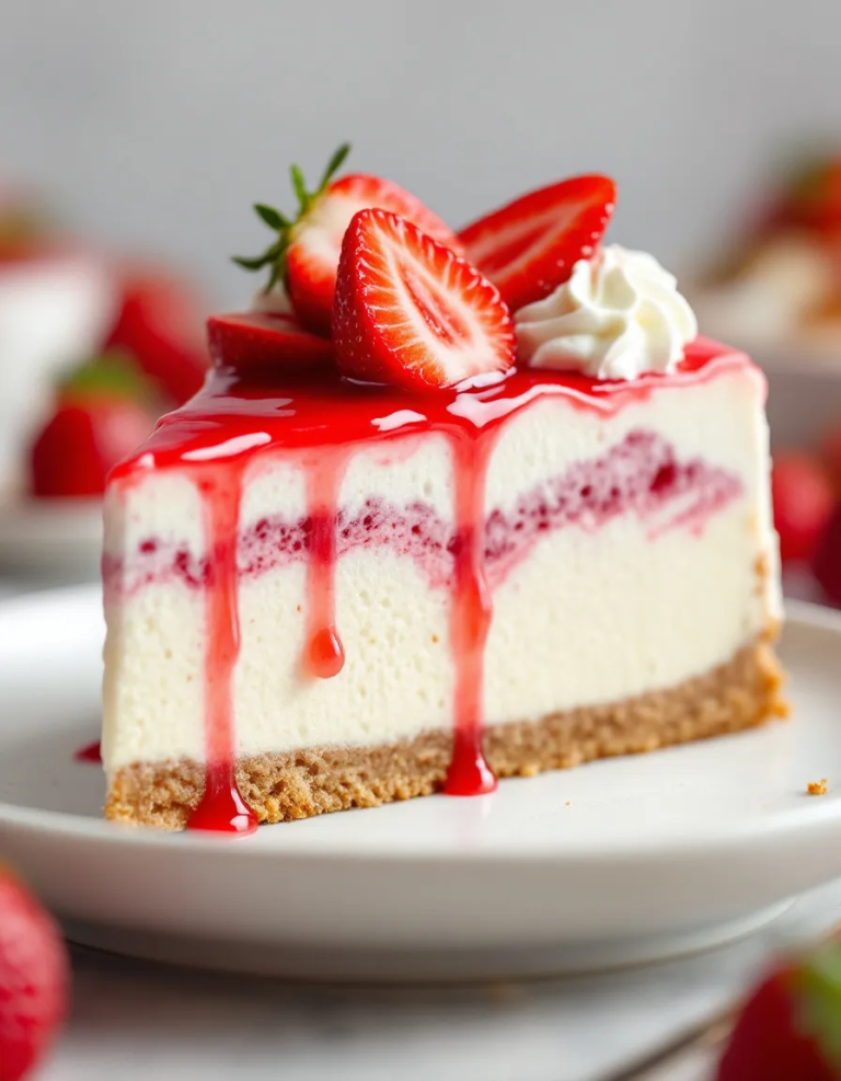 Easy Strawberry Icebox Cheesecake – No-Bake Dessert