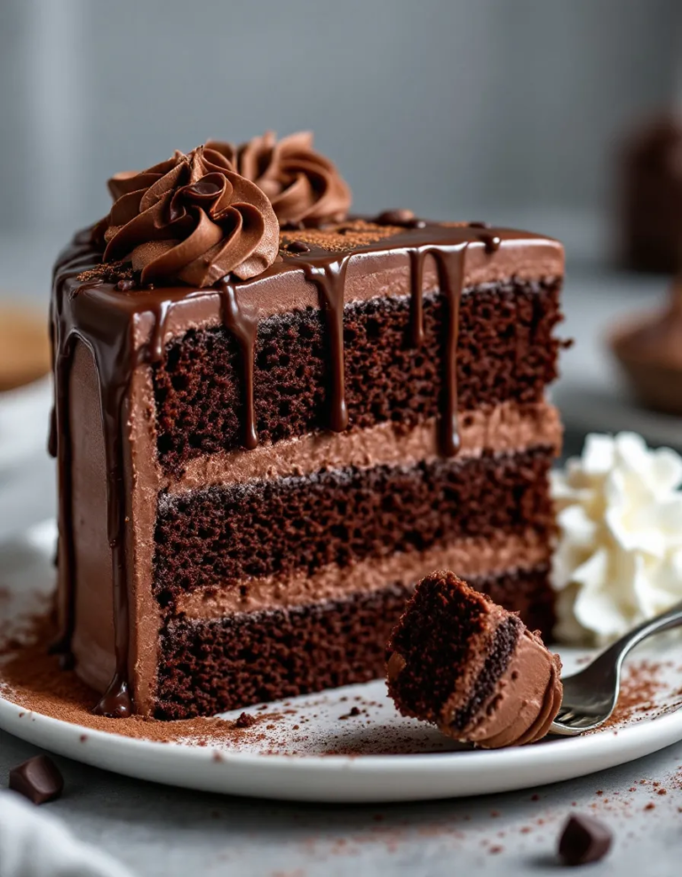 Ultimate Super Decadent Chocolate Cake with Fudge Frosting