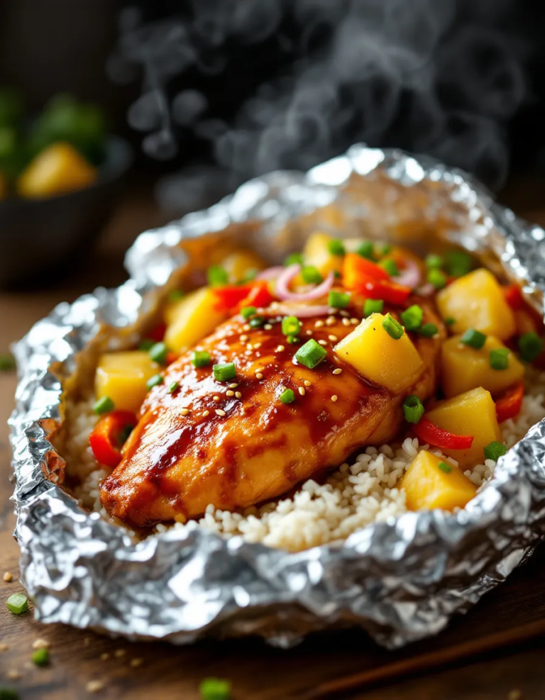 Easy Teriyaki Chicken and Pineapple Foil Packets