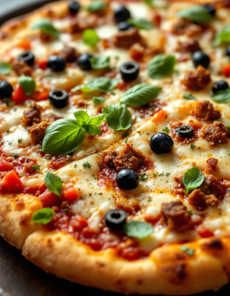 Ultimate Deep-Dish Pizza with Buttery Crust and Gooey Cheese