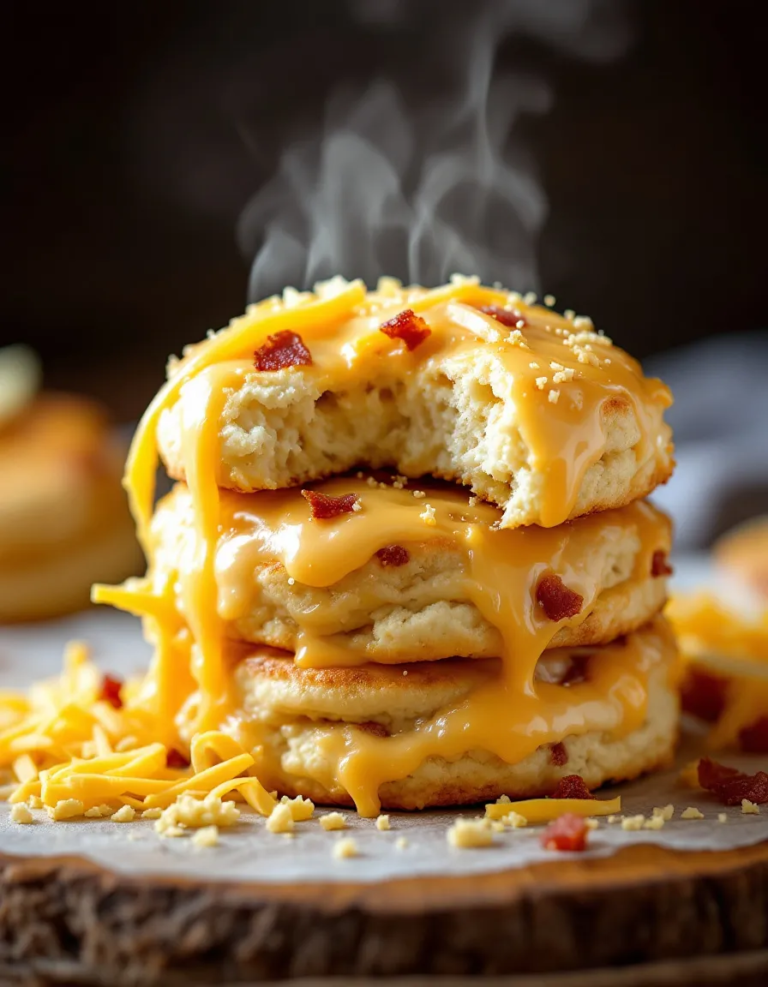 Easy White Cheddar Bacon Biscuits with Apple Flavor